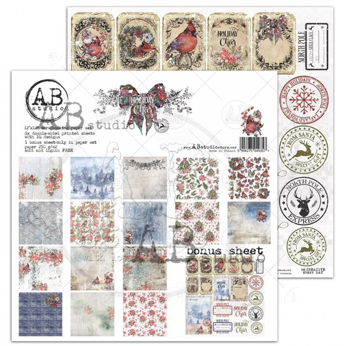 AB Studios Holiday Cheer Scrapbook Papers 12" x 12" 8 pgs