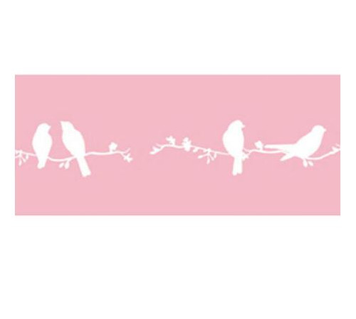 Stamperia Printed Ribbon - Birds on Pink Background