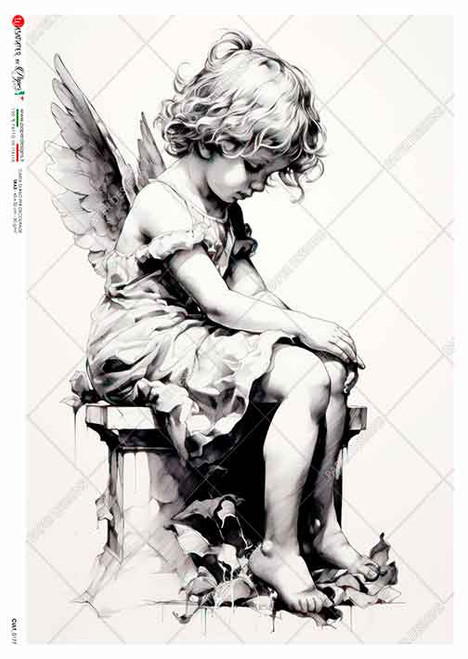 Paper Designs Child Angel Drawing A4 Rice Paper