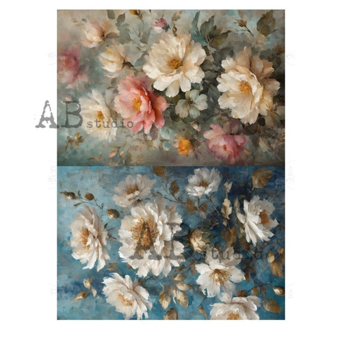 AB Studios Soft Florals 2 Pack A4 Rice Paper