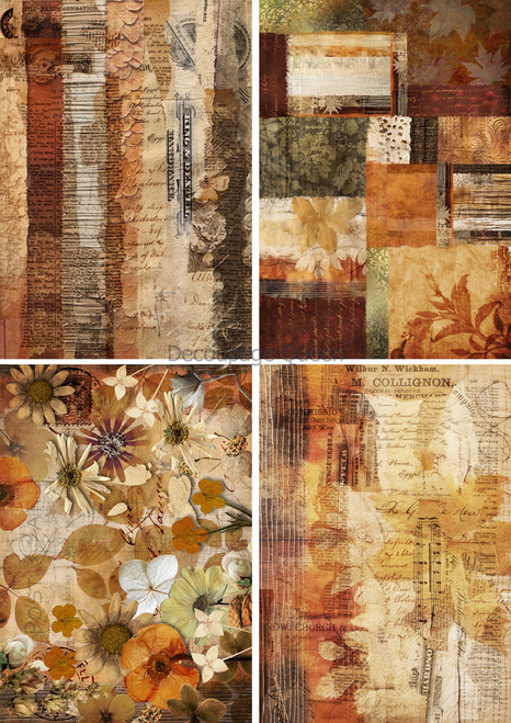 Vellum Paper -  Autumn Textures 4 Pack