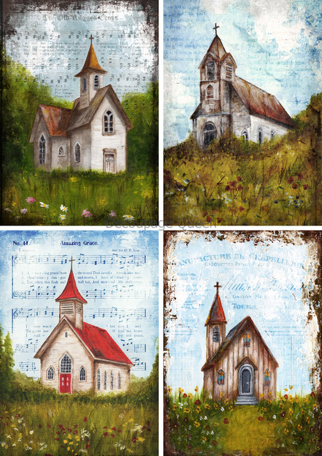 Vellum Paper -  Teresa Rene Art - The Four Churches