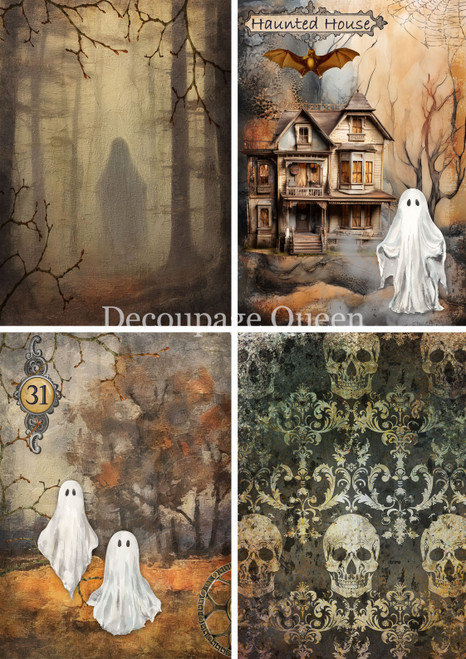 Decoupage Queen Ghastly Four Pack Rice Paper (Spooky Pack Bonus Paper) Decoupage Queen Ghastly Four Pack Rice Paper (Spooky Pack Bonus Paper)