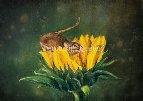 Decoupage Queen Teresa Rene Art Curious Mouse Rice Paper