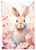 Paper Designs Pink Floral Bunny Rabbit A4 Rice Paper