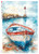 Paper Designs Docked Boat with Lighthouse Rice Paper