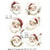AB Studios Vintage Santa Faces A4 Rice Paper