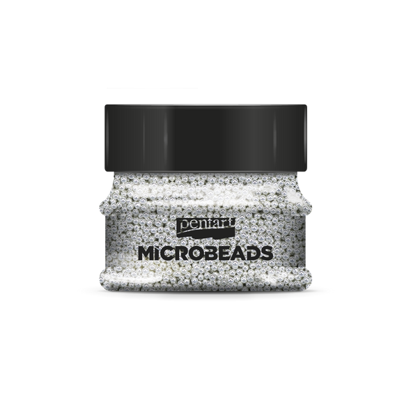 Glass microbeads 0,8-1 mm 40 g silver