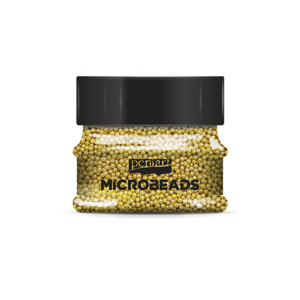Glass microbeads 0,8-1 mm 40 g gold