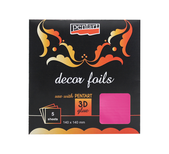 Decor foils metallic magenta 14 x 14 cm