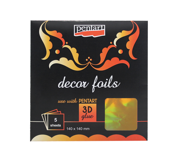 Decor foils hologram gold 14 x 14 cm