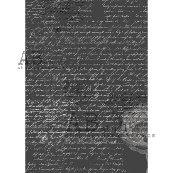 AB Studios Rice Paper A4 Black and White Script