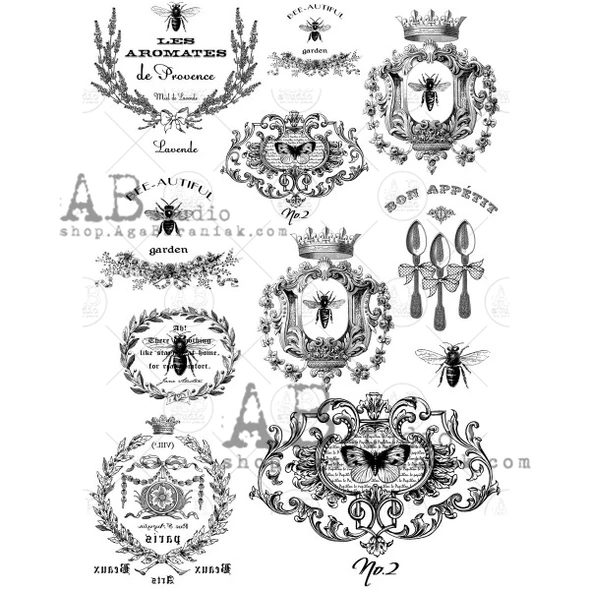 AB Studios Rice Paper A4 French Labels