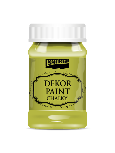 Dekor paint chalky 100 ml yellowish green