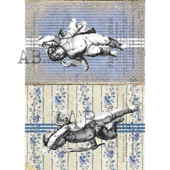 AB Studios Grain Sack Cherubs A4 Rice Paper