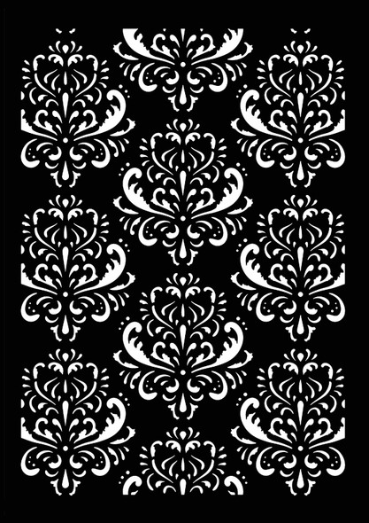 Decoupage Queen elegant baroque stencil with repeating ornate flourish motif