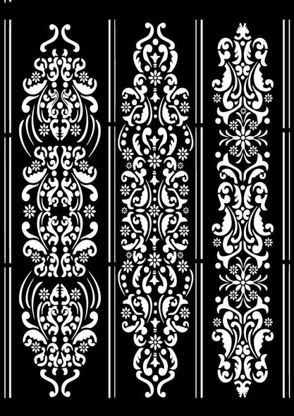 Decoupage Queen French Borders Stencil A4