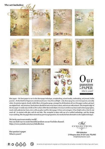 ITD Collection Rice Paper Pack of 11 A4 Spring Impressions