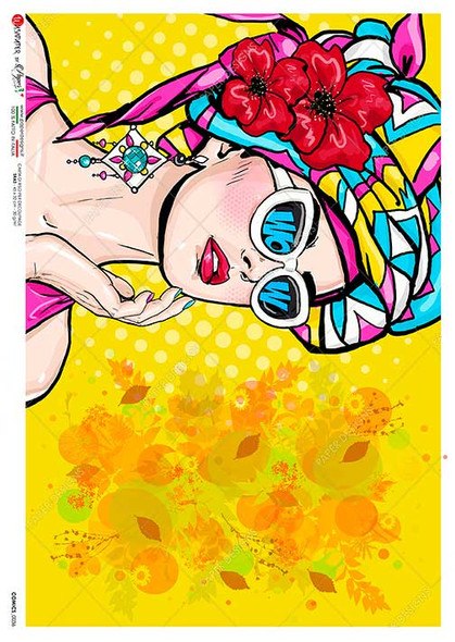 Paper Designs Rice Paper Pop Art Portrait Comic 0036