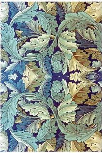 Paper Designs WM Morris Blue Yellow Leaves