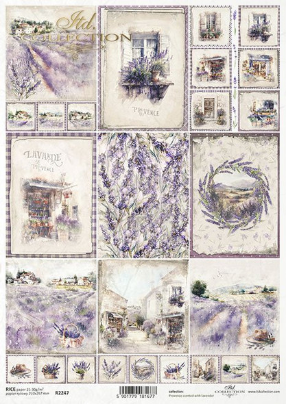 ITD Collection 9 Pack Lavender Journaling Cards Rice Paper