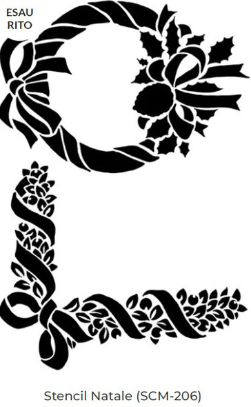 Calambour Wreath and Holly Corner A4 Stencil