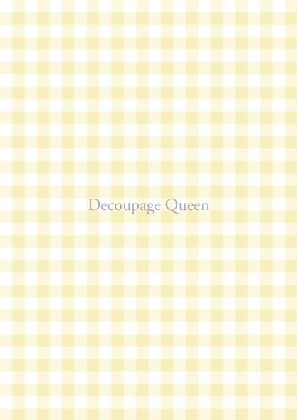 Decoupage Queen Yellow Gingham Rice Paper