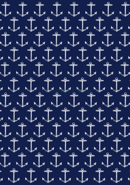 Decoupage Queen Patterned Anchors Rice Paper