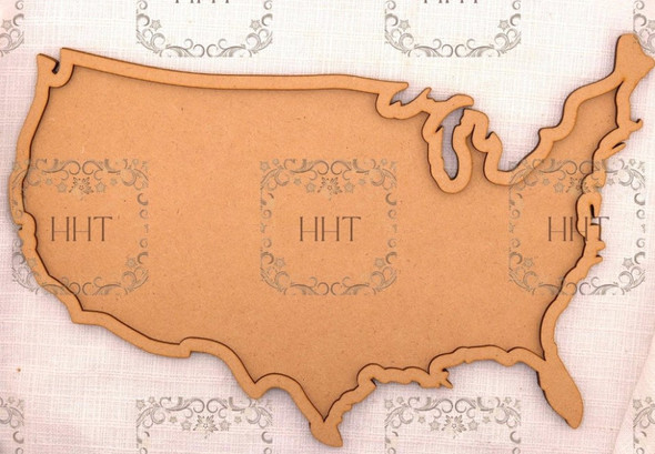 HHT MDF Large USA Plaque Decoupage Base