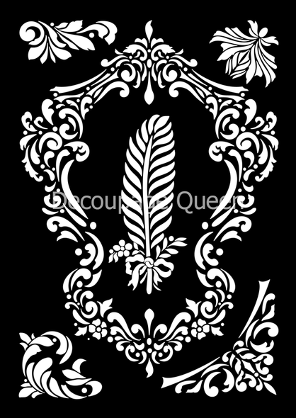 Decoupage Queen Dainty and the Queen Ornate Framing A4 Stencil