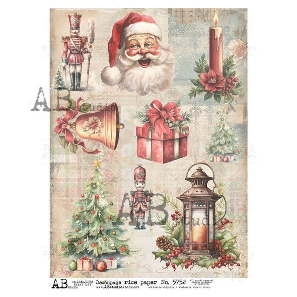 AB Studios Christmas Die Cuts A4 Rice paper