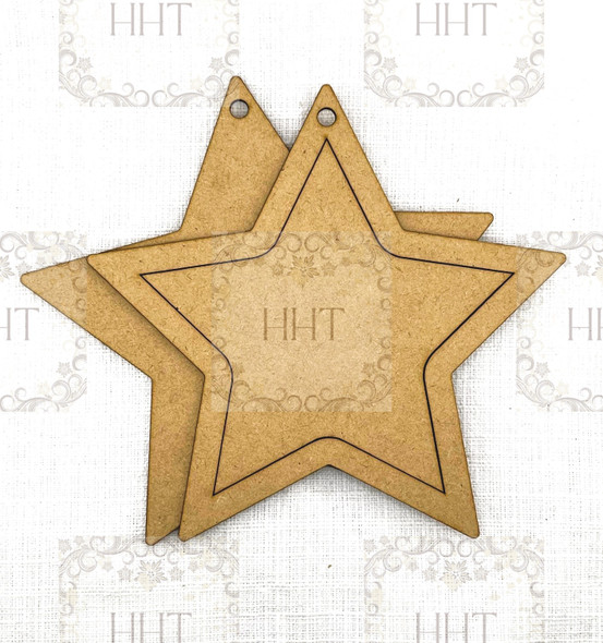 HHT MDF Framed Star Ornament 7.5" x 7.5"