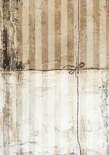 Large Format - Decoupage Queen  Cottage Stripes Rice Paper