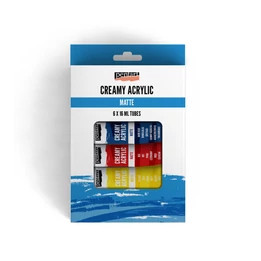 Creamy acrylic paint matte set 6 colors x 16 ml / tube