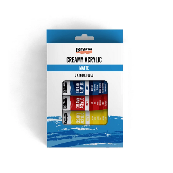 Creamy acrylic paint matte set 6 colors x 16 ml / tube
