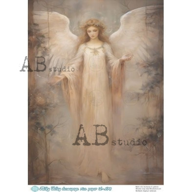 Ethereal Angel Illustration Decoupage Paper – A4