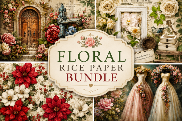 Floral Rice Paper Bundle