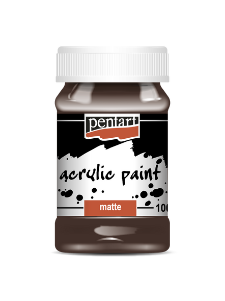 Acrylic paint matte - Dark Brown / 100 ml