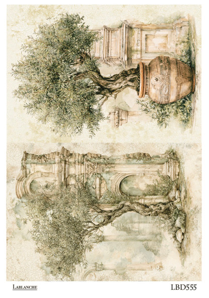 LaBlanche Olive Tree Ruins A4 Rice Paper
