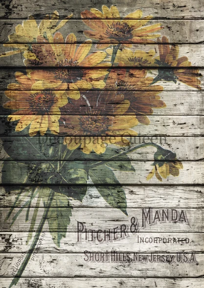 Decoupage Queen Pitcher and Manda Rice Paper
