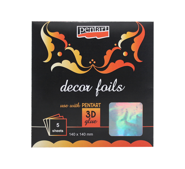 Decor foils hologram silver 14 x 14 cm