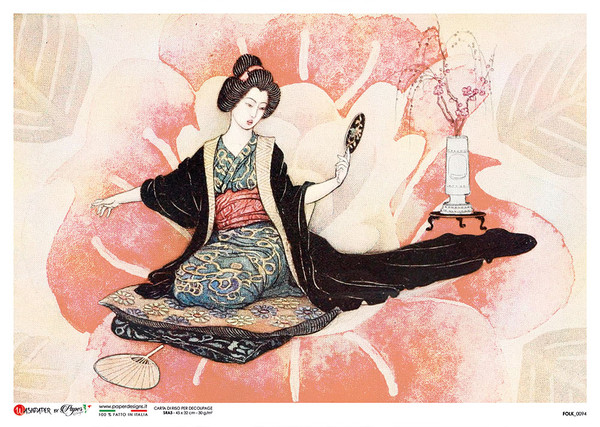 Paper Designs Asian Portrait Geisha with Mirror