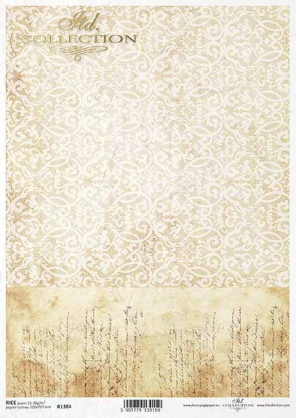 ITD Collection French Script and Pattern Rice Paper A4