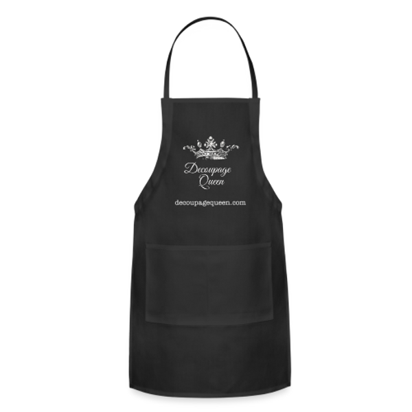 Decoupage Queen Branded Apron, Black with White Logo