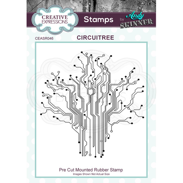 Creative Expressions Andy Skinner Circuit Tree  in Rubber Stamp 1.8 in x 1.8 in