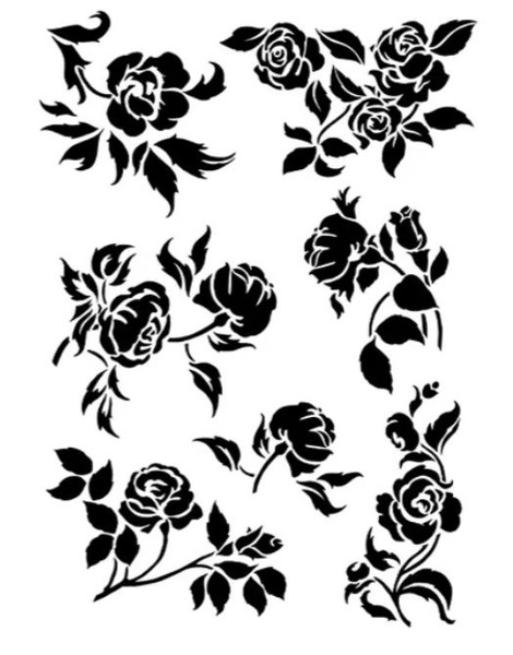 Calambour Stencil Roses Size A3