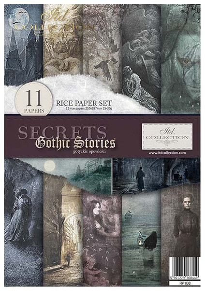 ITD Collection Rice Paper Pack of 11 A4 Gothic Stories
