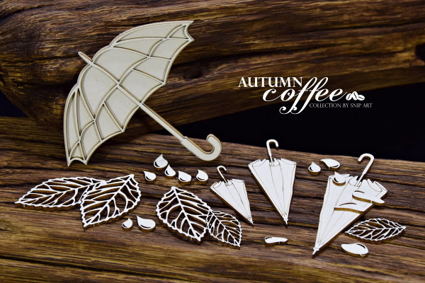 Snipart Autumn Coffee - Umbrellas - set chipboard