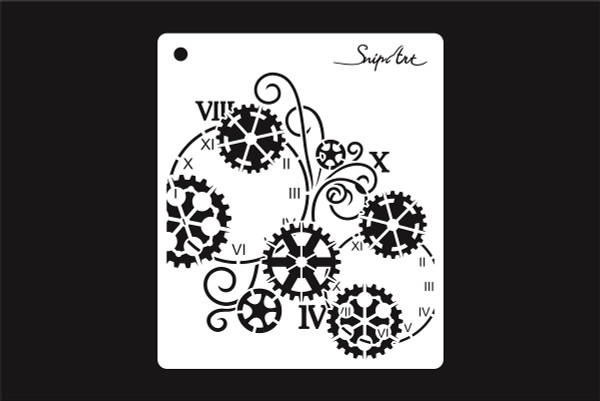 Snipart Industrial Factory - Cogs - stencil 15x15 cm