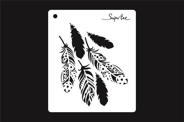 Snipart Stencil - Feathers 15x15 cm